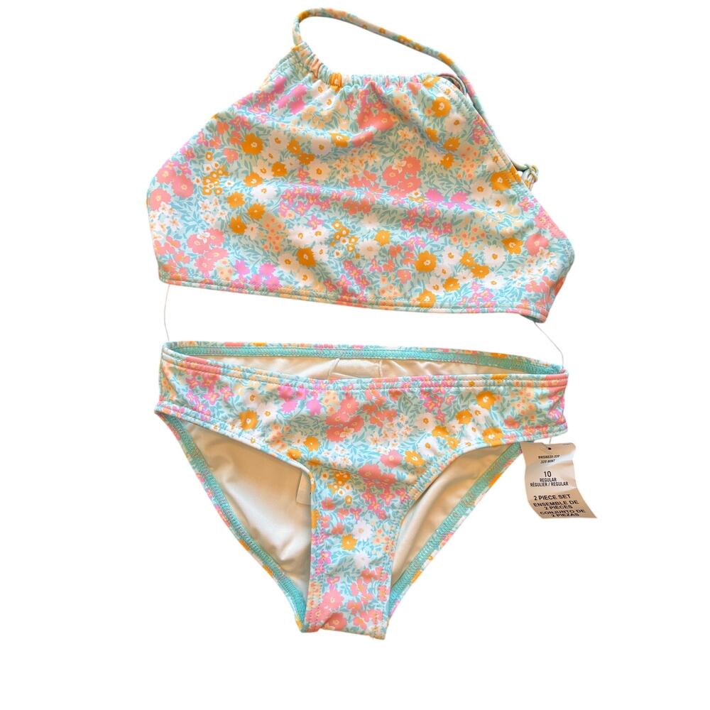 BILLABONG GIRLS' FLORAL BIKINI SET SIZE 10 NWT
